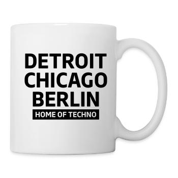 Detroit Chicago Berlin home of techno minimal Club - Mug - white - Right