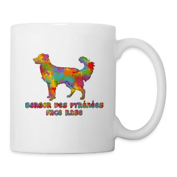 Pyrenean Shepherd Multicolor Gesicht rasiert - Tasse - Weiß - Rechts
