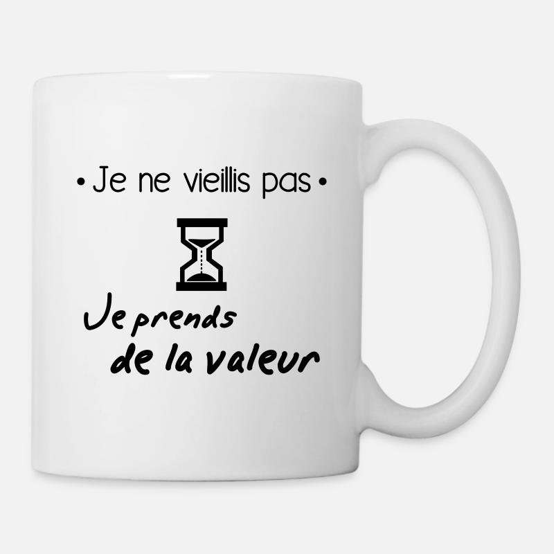 Je ne vieillis pas, idée cadeau anniversaire - Mug blanc - blanc
