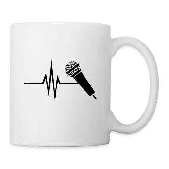 Mein Herz schlägt für Gesang - Musik Singen Mikro - Tasse - Weiß - Rechts