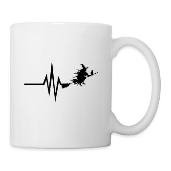 Mon cœur bat pour les sorcières - citrouille d'Halloween - Mug blanc - blanc - Droite