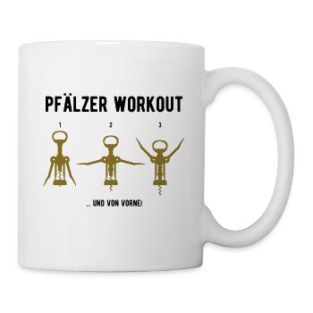 Pfälzer Workout / Workout-Shirt / Weekend / Wein - Tasse - Weiß - Rechts