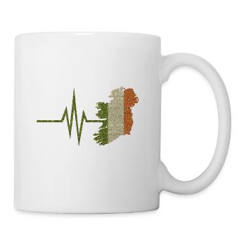 Mon cœur bat pour l'Irlande Irlande natale - Mug blanc - blanc - Droite
