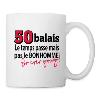 50 ans / anniversaire 50 ans / homme 50 ans - Mug blanc - blanc - Droite
