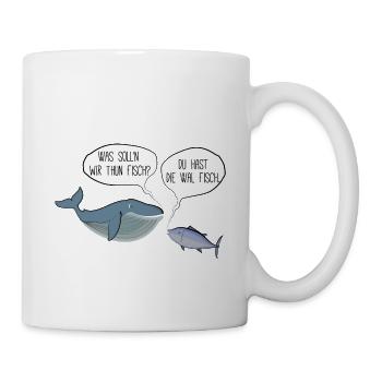 Thunfisch und Walfisch - Tasse - Weiß - Rechts