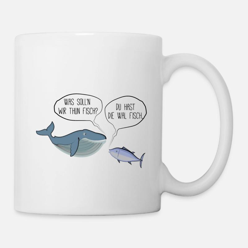 Thunfisch und Walfisch - Tasse - Weiß