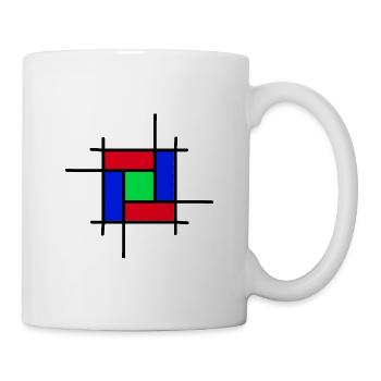 moderne Kunst - Tasse - Weiß - Rechts