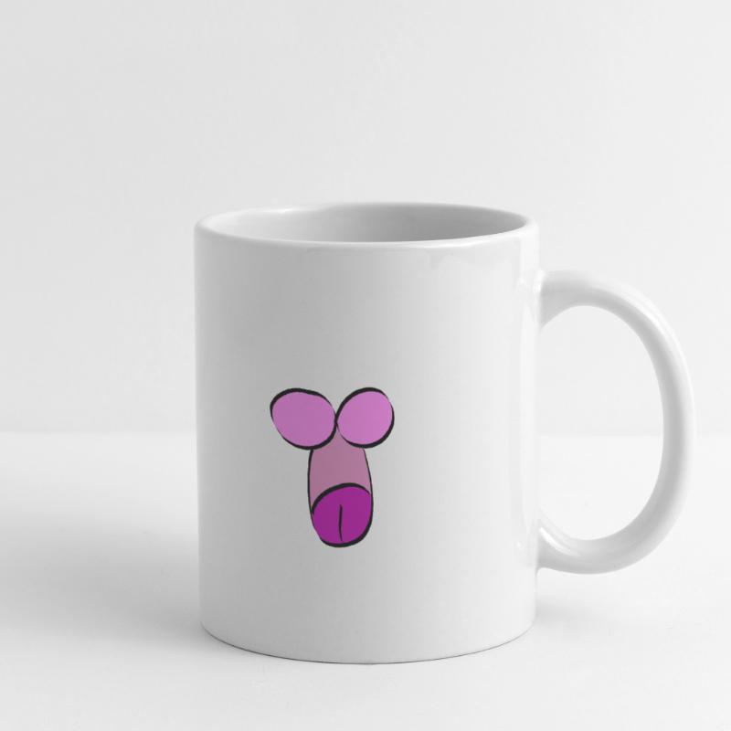 Gros pénis queue queue bite Mug blanc