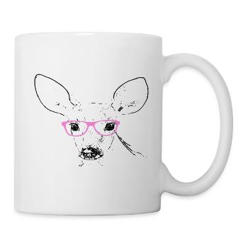 Reh mit Brille - Tasse - Weiß - Rechts