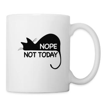 Katzen T-Shirt Nope. Not today | black - Tasse - Weiß - Rechts
