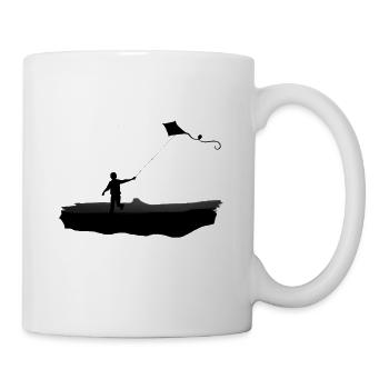 Garçon avec un cerf-volant - Mug blanc - blanc - Droite