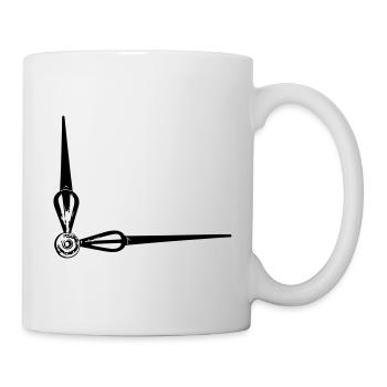 Uhr - Tasse - Weiß - Rechts