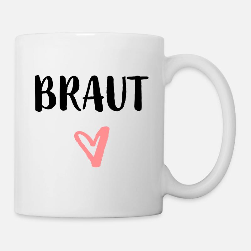 Braut Herz Junggesellenabschied Hochzeit - Tasse - Weiß