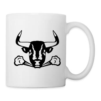 taureau colere furieux fume tete 6 - Mug blanc - blanc - Droite