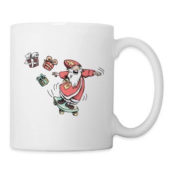 Sinterklaas on a skateboard - Mug - white - Right