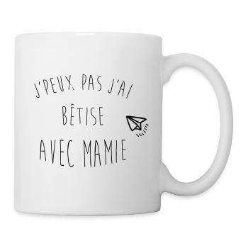 j'peux pas j ai bêtise avec mamie avion - Mug blanc - blanc - Droite