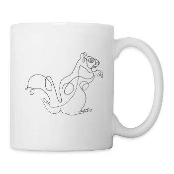 Squirrel squirrel rodent line rodent - Mug - white - Right