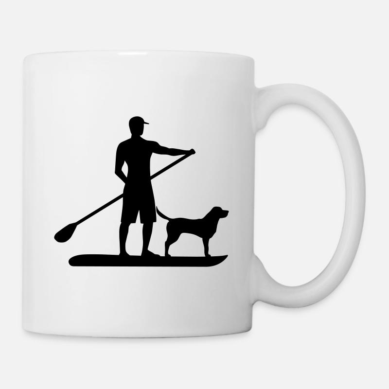 SUP Stand Up Paddling with dog gift idea - Mug - white