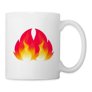 Flammen Flamme Feuer brennen - Tasse - Weiß - Rechts