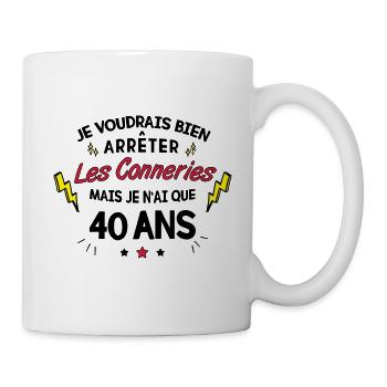 Anniversaire 40 ans - Mug blanc - blanc - Droite
