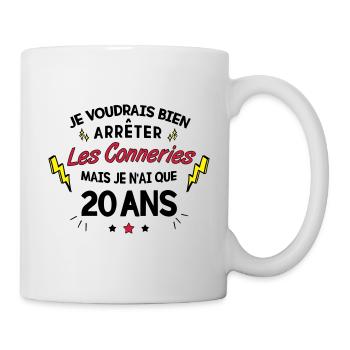 Je n'ai que 20 ans - Mug blanc - blanc - Droite