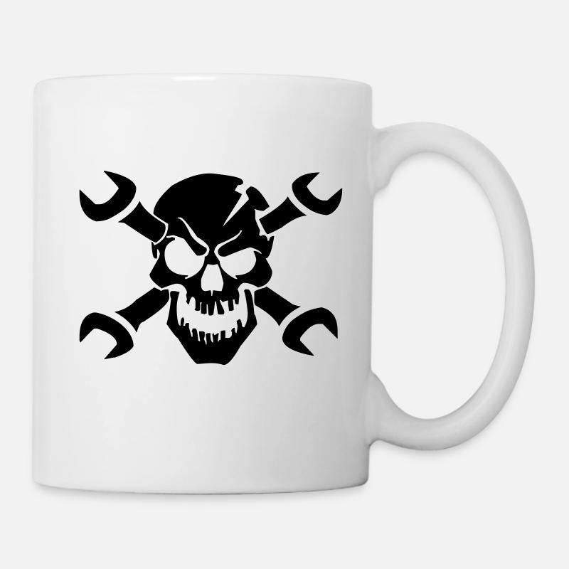 Tuning Skelett Schädel - Tasse - Weiß
