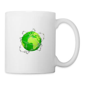 planète terre fil barbelé 3D globe - Mug blanc - blanc - Droite