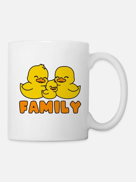 Gelbe Enten Familie - Tasse - Weiß
