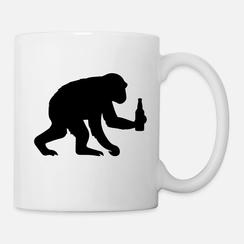 monkey silhouette beer - Mug - white
