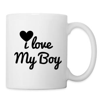 J'aime mon garçon - Mug blanc - blanc - Droite