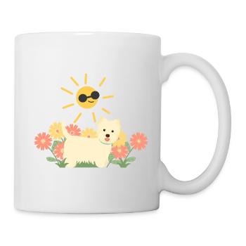 Happy West Highland White Terrier im Sonnenschein - Tasse - Weiß - Rechts