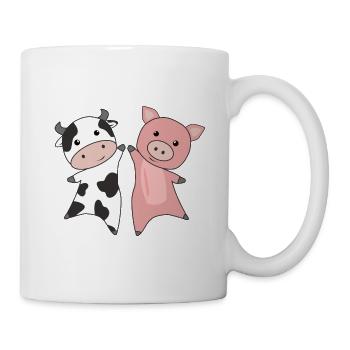 Pig cow piggy cute farm animals - Mug - white - Right