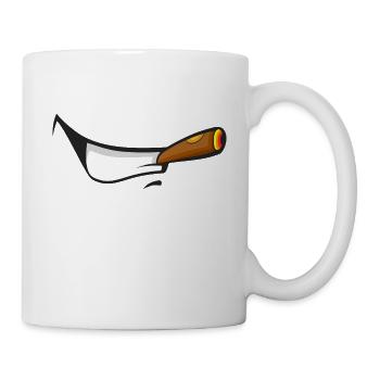 bouche drôle avec cigare - Mug blanc - blanc - Droite