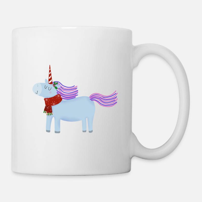 Licorne de Noël avec écharpe - Mug blanc - blanc