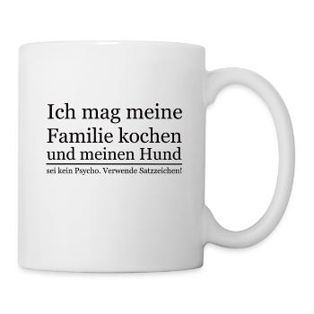 Lehrer Deutsch Spruch Satzzeichen lustig Geschenk - Tasse - Weiß - Rechts