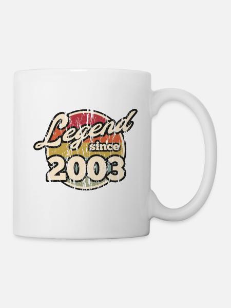 Legend since 2003 18. Geburtstag Geschenkidee - Tasse - Weiß