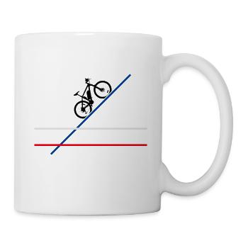 VTT bleu blanc rouge (passion vélo/VTT) - Mug blanc - blanc - Droite