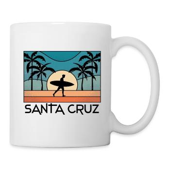 Santa Cruz Vintage CA Californien Surfer Geschenk - Tasse - Weiß - Rechts