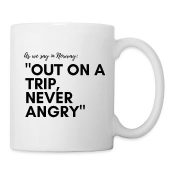 Comme on dit en Norvège: "En voyage, jamais en colère" - Mug blanc - blanc - Droite
