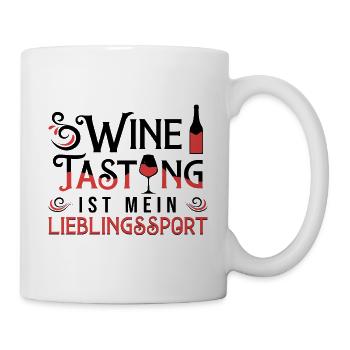 Toller Rotwein Spruch, Wein trinken Geschenk - Tasse - Weiß - Rechts