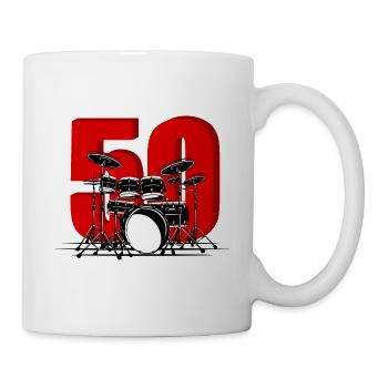 50e anniversaire percussion musique instrument cinquante - Mug blanc - blanc - Droite
