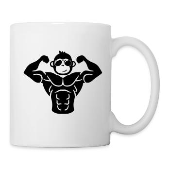affe muskeln - Tasse - Weiß - Rechts