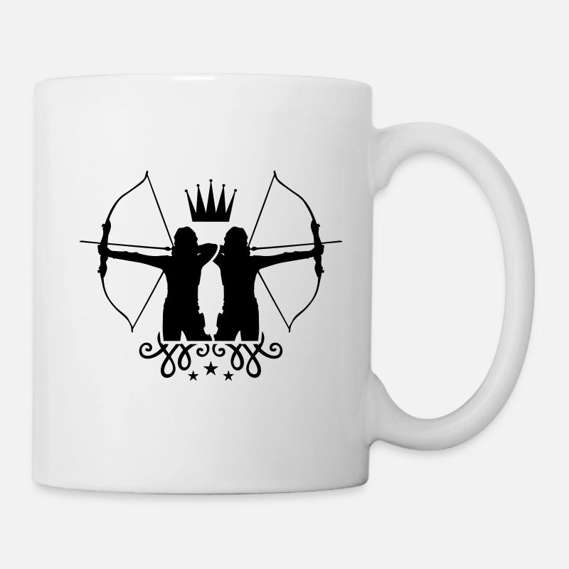bogenschießen Pfeil Bogen - Tasse - Weiß