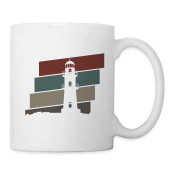 vintage retro lighthouse Northern Germany - Mug - white - Right