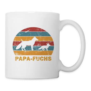 Papa Fuchs Vater Füchse Väter Tier Spruch - Tasse - Weiß - Rechts