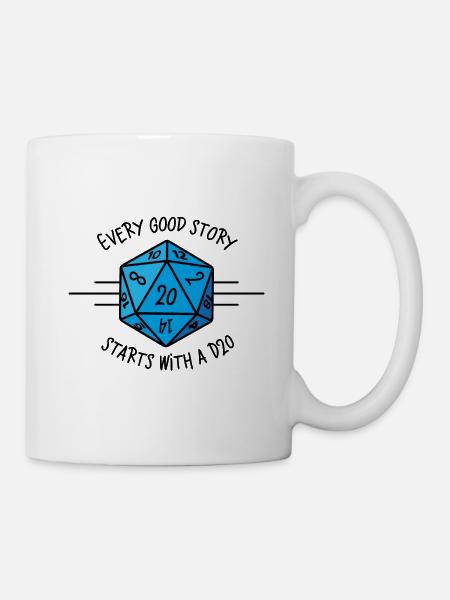 Every good story starts with a D20 - Mug blanc - blanc