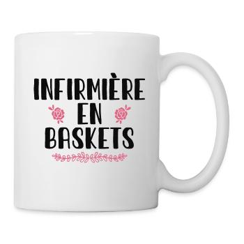 Infirmière En Baskets Humour Hôpital Basket - Mug blanc - blanc - Droite
