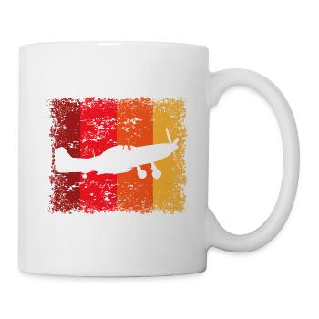 Flugzeug Piloten Fliegen Flieger Motorflugzeug - Tasse - Weiß - Rechts