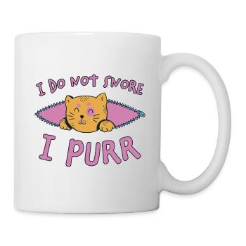 Purring Snoring Funny Saying Cat Gift - Mug - white - Right