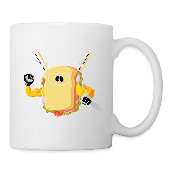 Sandwich Ninja Karate Warrior Japan Geschenk - Tasse - Weiß - Rechts